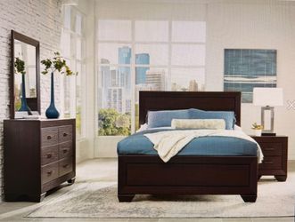Kauffman 4-Piece Queen Bedroom Set Dark Cocoa