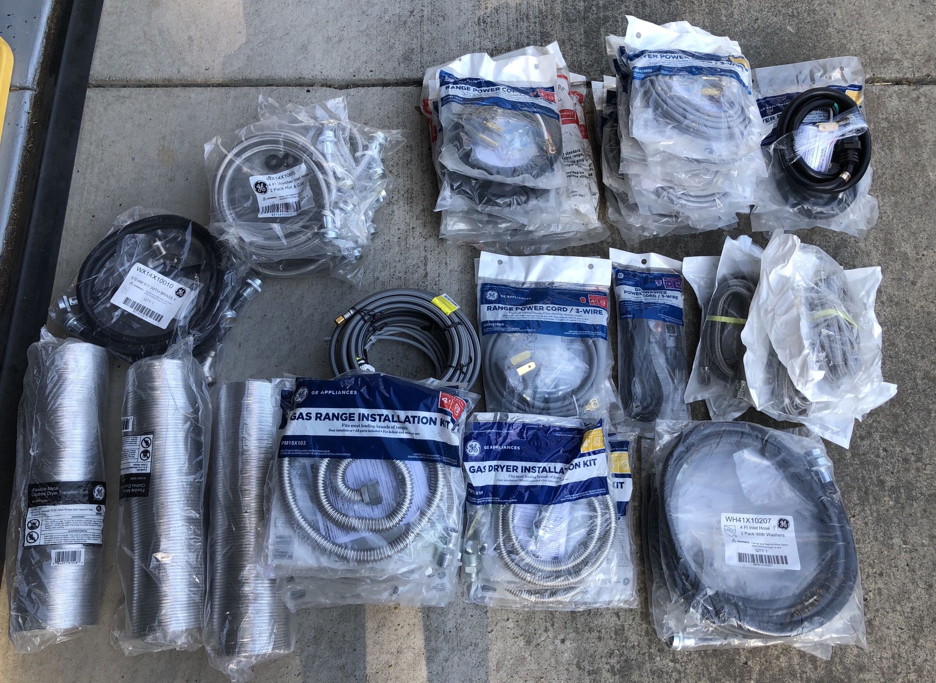 Brand New Appliance Cords, Connections, Supply Lines, Gas Lines, Vents
