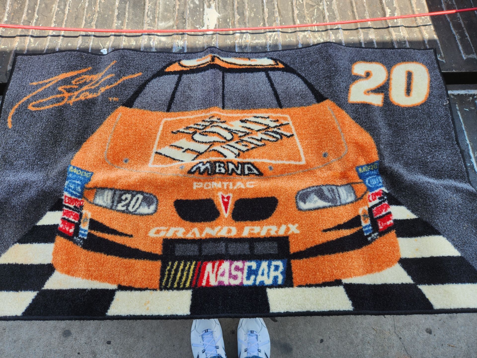 vintage Tony Stewart #20 Home Depot floor rug