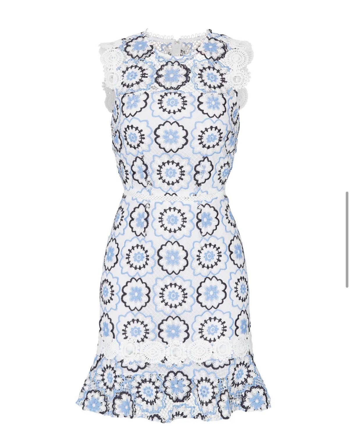 ML Monique Lhuillier Floral Embroidered Dress Size 8 / NWOT