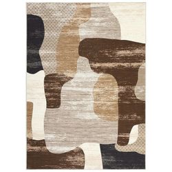 9x12 Area Rug Indoor Non-Slip Brown  Large Carpet Thin Soft Washable Living Room Bedroom