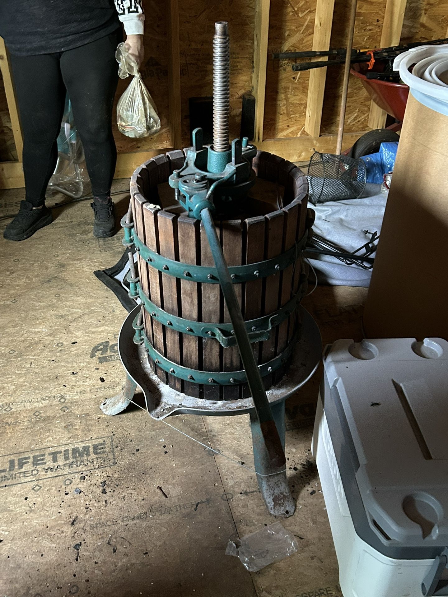 antique Wooden Wine Maker.