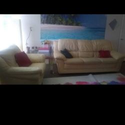 Leather Sofa And Chair