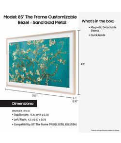 Samsung 85” The Frame Customizable Bezel Sand Gold Metal VG-SCFC85SGMZA
