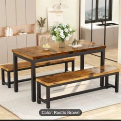 Dining Room Set ..new in box Rustic Brown color