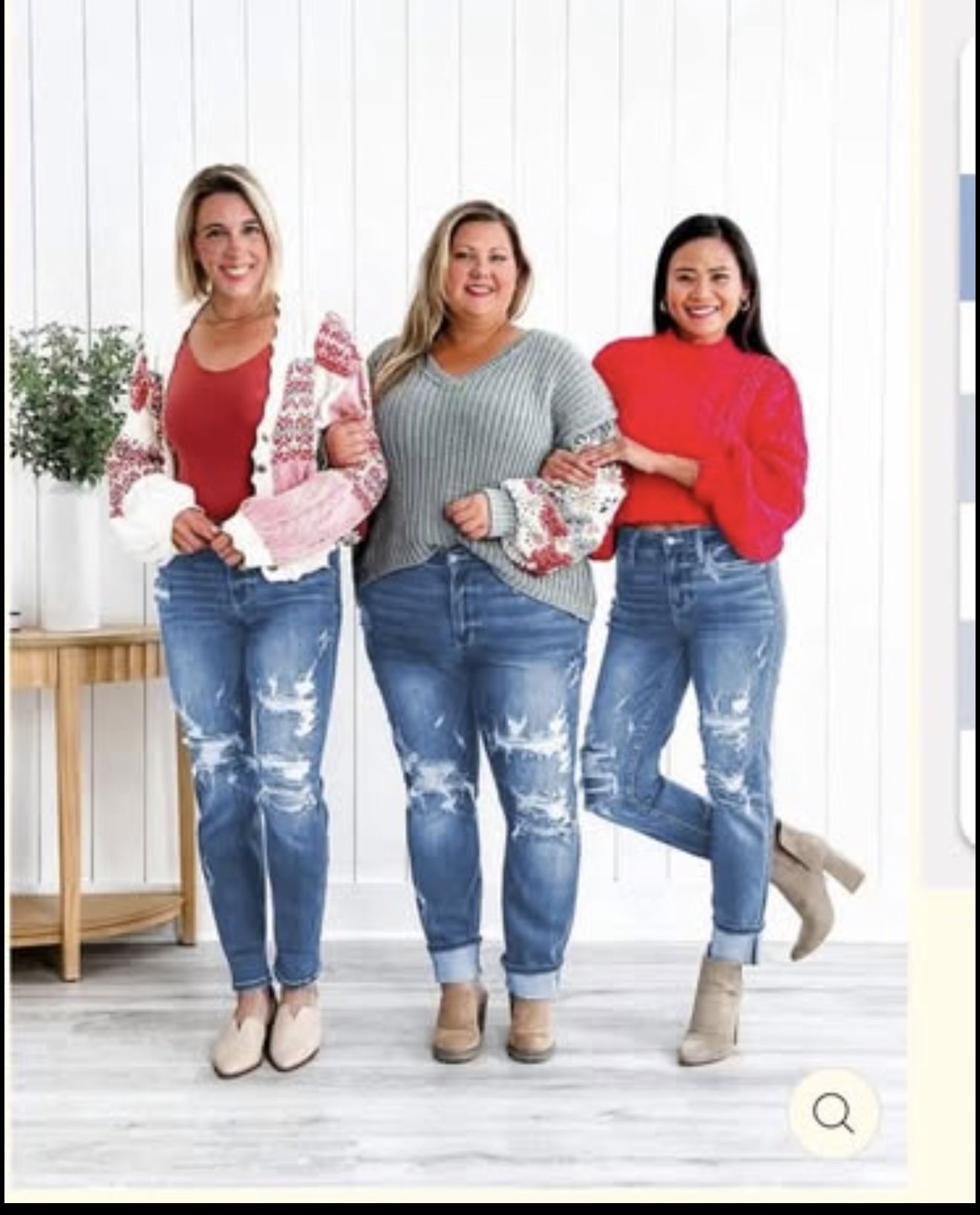 BRAND NEW TUMMY CONTROL DISTRESSED CUFFED BOYFRIEND JEANS in 3 COLOR WASHES(SIZE 3XL)