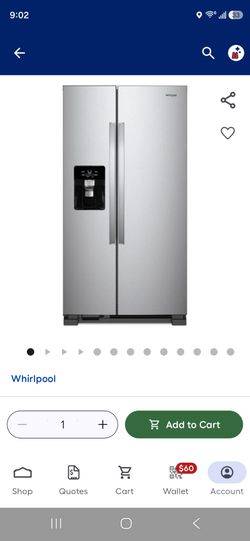 Whirlpool 33 inch refrigerator