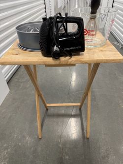 KitchenSmith Black Hand Mixer, Whisk, Baking Pan and foldable table