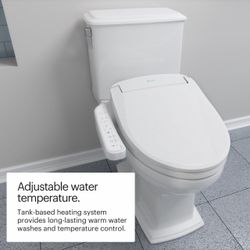 New Brondell SE400-EW Swash SE400 Electric Bidet Toilet Seat With Heated Seat, Oscillating Stainless Steel Nozzle, Warm Air Dryer, Night Light, Gentle