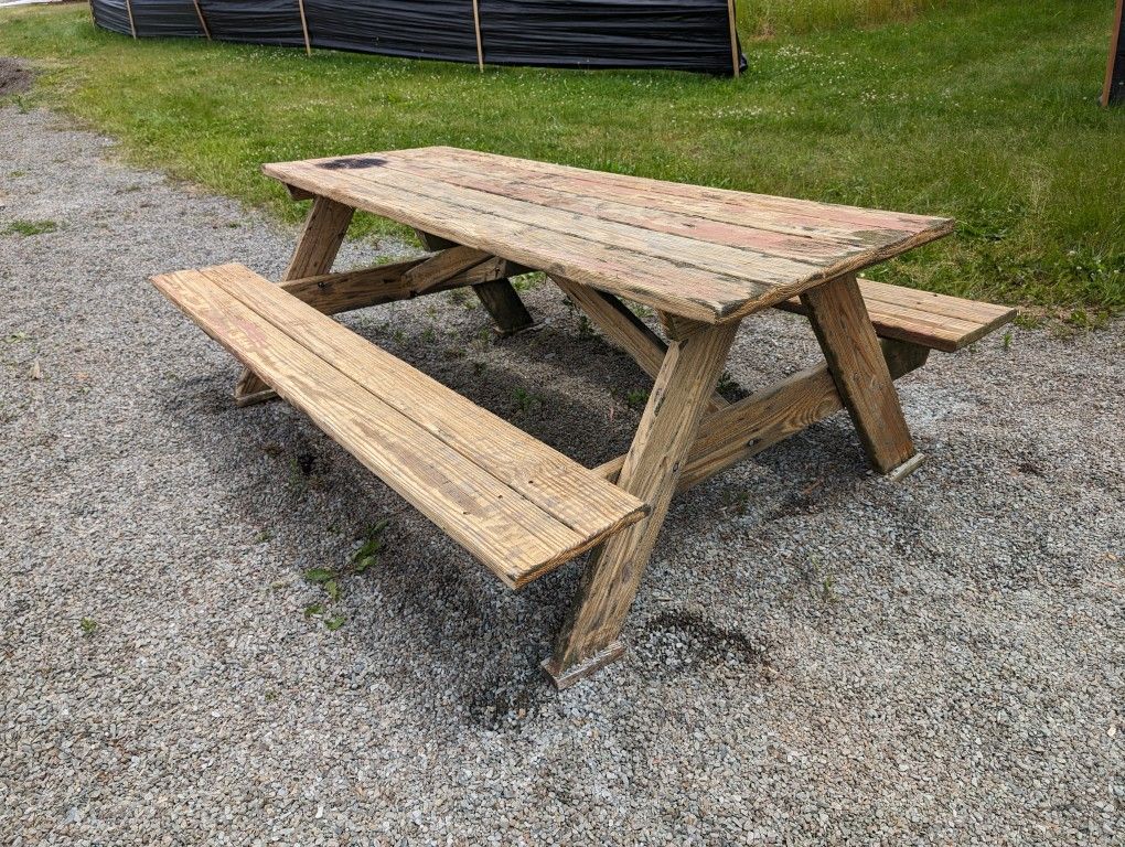 Solid Wood 6' Picnic Table