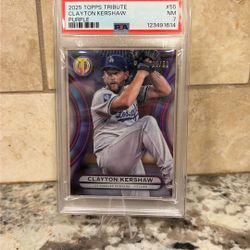 Clayton Kershaw Topps Tribute Purple Number To 50 Psa Graded