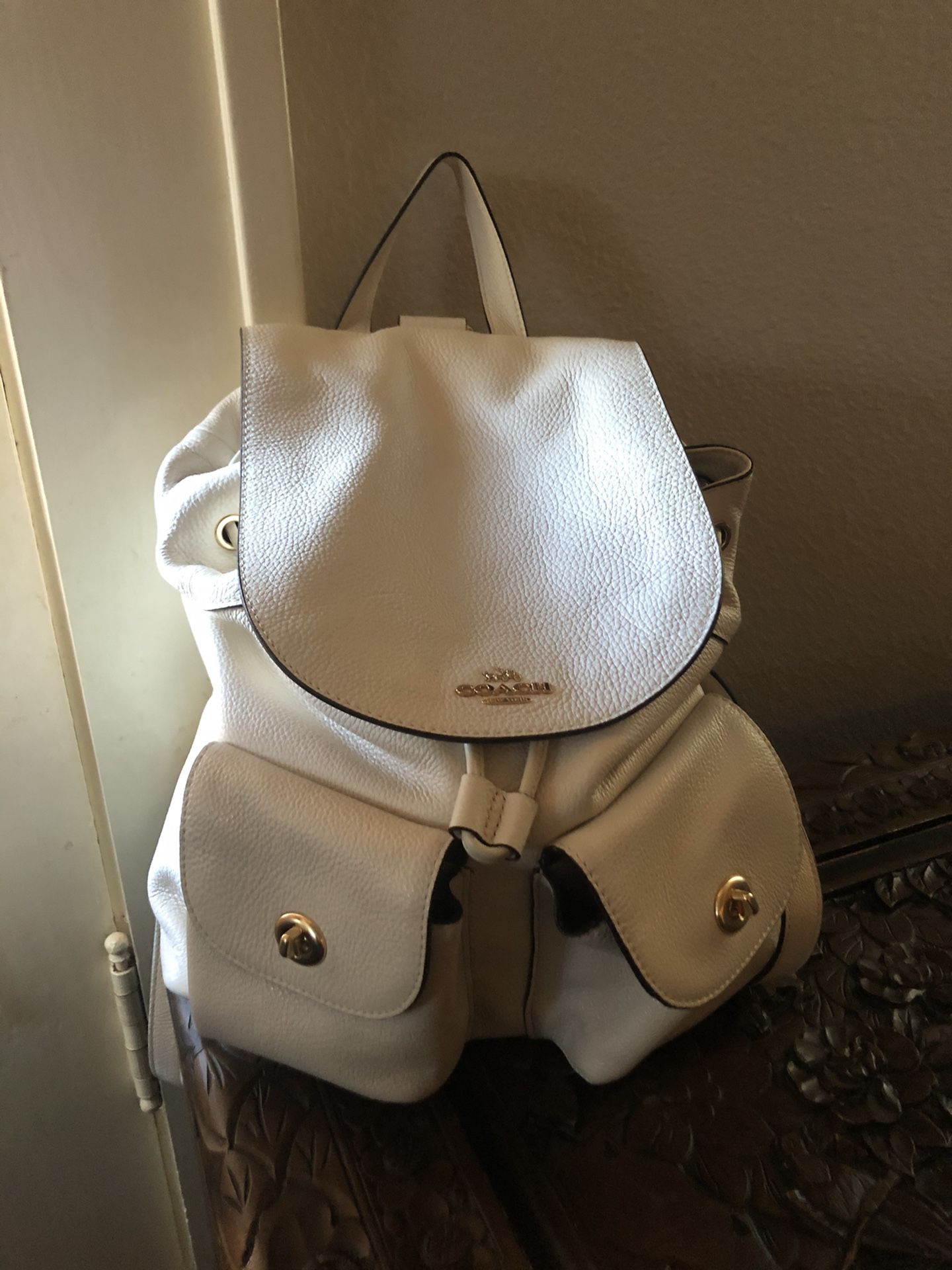 Coach Backpack Mini purse handbag authentic white leather *brand new*