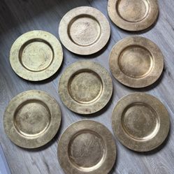 Set of 8 Italian Gold Leaf Chargers