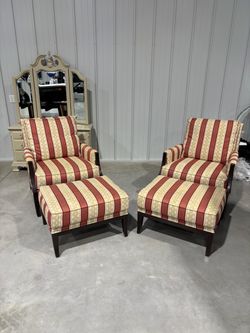 Ethan Allen chairs and foot stools