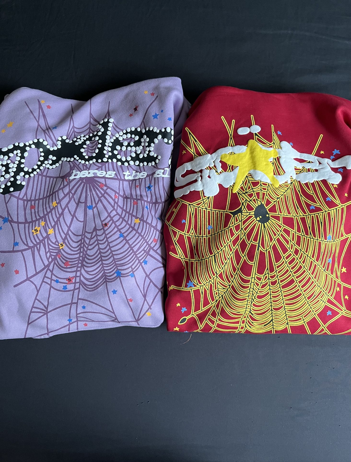 Two Sp5der Hoodies