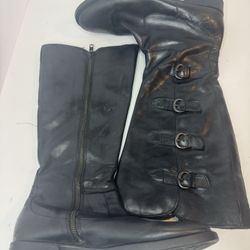Born Black Leather Knee High Boots Size 9M