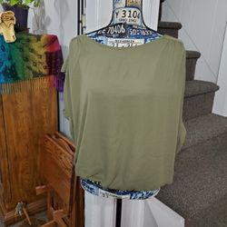 OLIVE GREEN BATWING TOP!