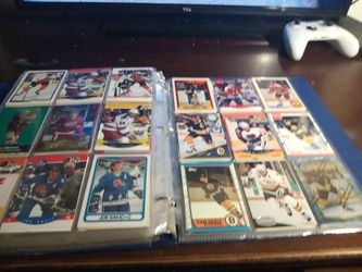 Binder full of hockey cards