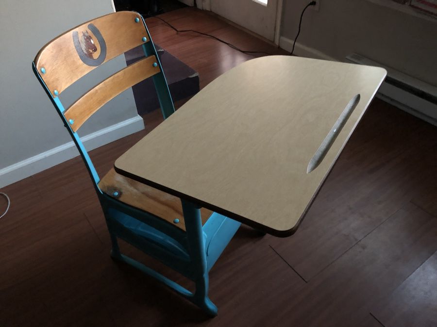 School desk restored from Old North Hagerstown High School