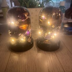 Pair Of Potpourri LED Lit Globes 