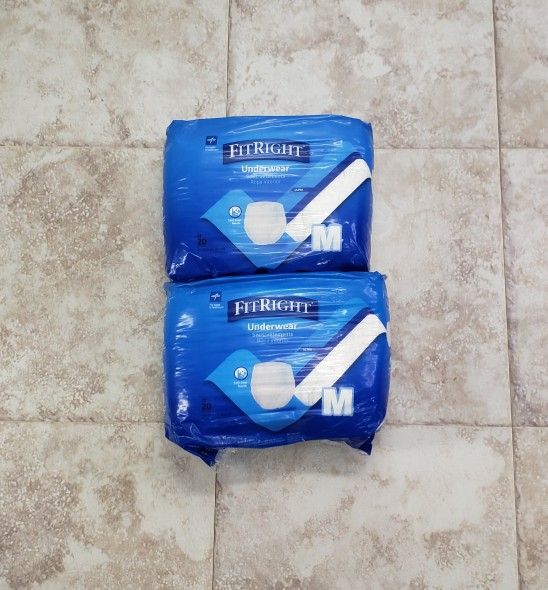 Adult Bundle Lot of Fitright Medline Optifit Pull Up Briefs 40 Count Size M