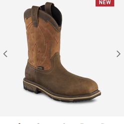 SIZE 8 IRISH SETTER BY RED WING COWBOY WATERPROOF LEATHER SAFETY TOE BOOTS BRAND NEW