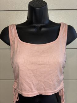 Shein Pink Drawstring Side Tank Top - Size M