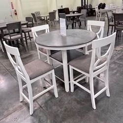 5 Pc Round Counter Height Dining Table Set