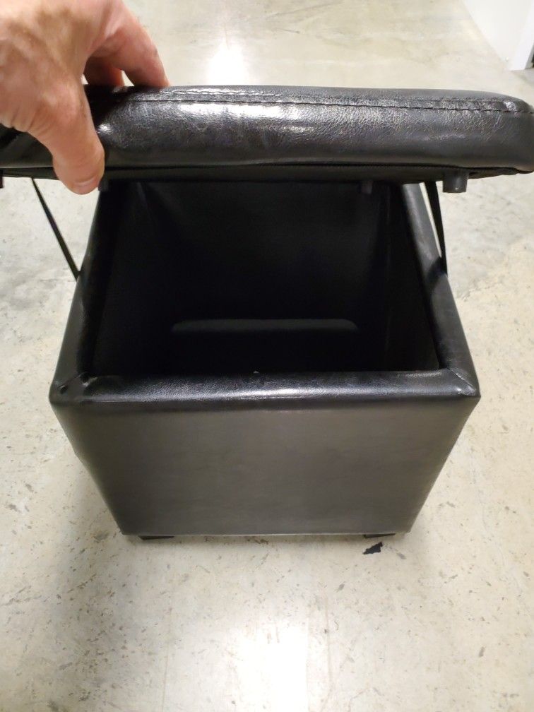 Small Black Storage Ottoman