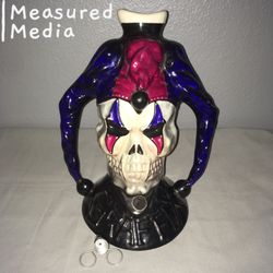 RARE 80s 90s OFFICIAL Graffix Ceramic Jester Joker Skull Water Bong Pipe 420 710