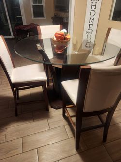 5 piece glass counter height dining set