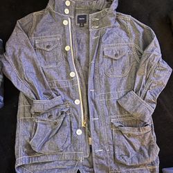 Boys Gap Kids Light Denim/chambray Long Oversized Jacket $10