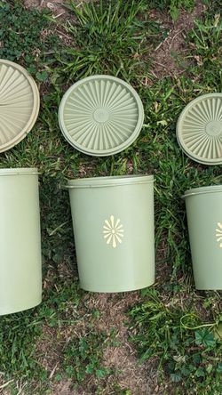 Vintage Green Tupperware Canister