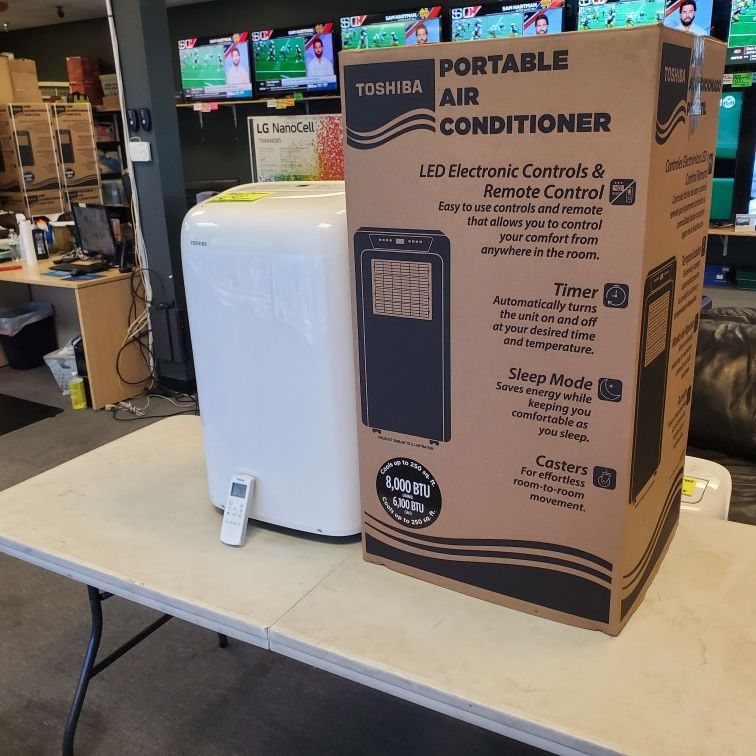 TOSHIBA PORTABLE AC 8K BTU 250 SQ FT IN STOCK - IN BOX COMPLETE ALL ACCESSORIES IN STOCK WITH WARR- TAX ALREADY INCLUDED IN PRICE OTD