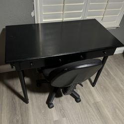 black desk with chair 