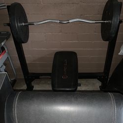 Really Nice Mercy Club Work Out Bench Lifting Weight Set Home Gym