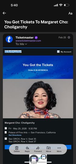 MARGARET CHO TICKETS @ Palace of Fine Arts - May 29th, 2026