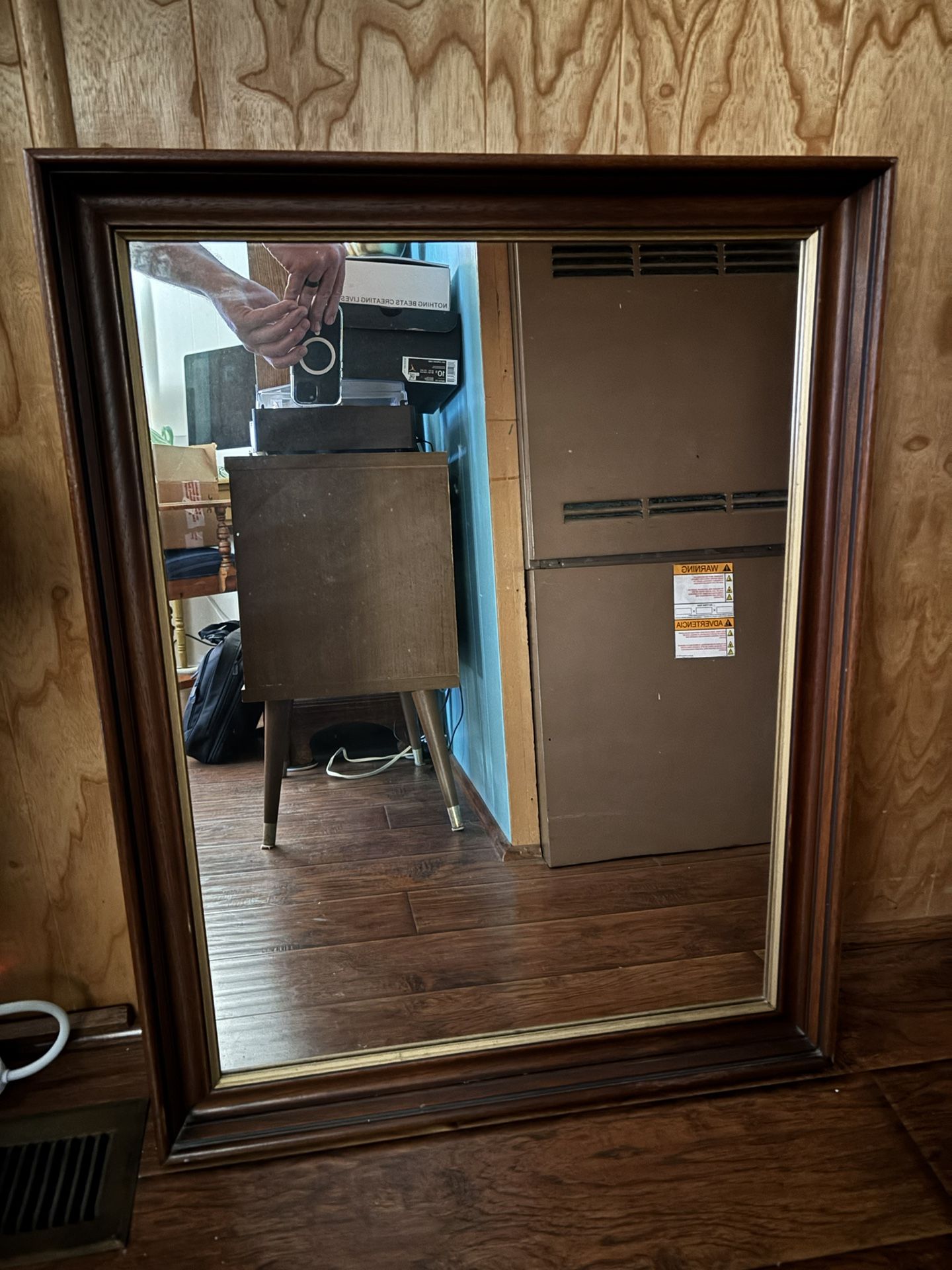 Antique Mirror In Walnut Frame