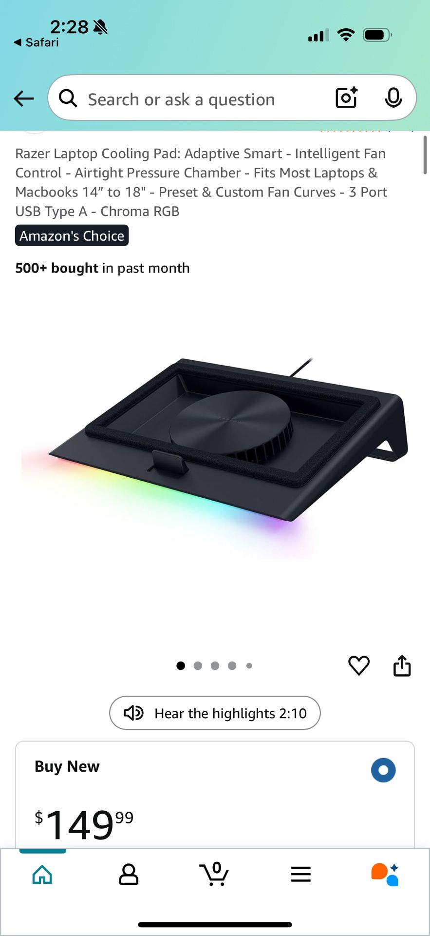 Razer Laptop Cooling Pad