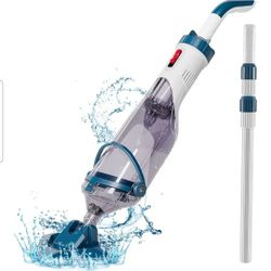 NIB Pool Vacuum for Above Ground Pool with a Telescopic Pole, Running time up to 1H, T403 Handheld Rechargeable Pool Cleaner with Powerful Suction up 