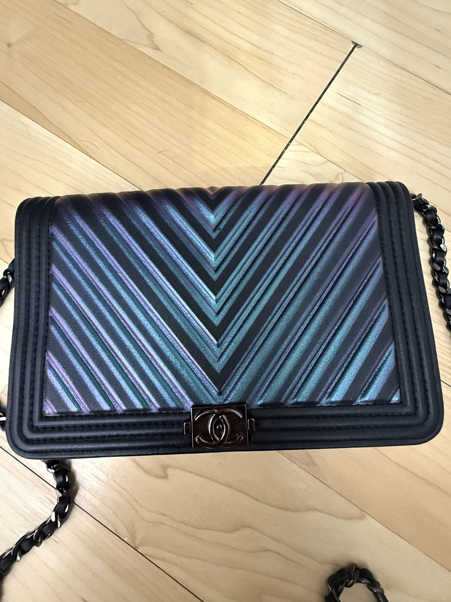 Chanel Iridescent Boy Wallet On Chain