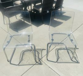 Modern Transparent Dining Chair with Chrome Metal Cantilever Base
