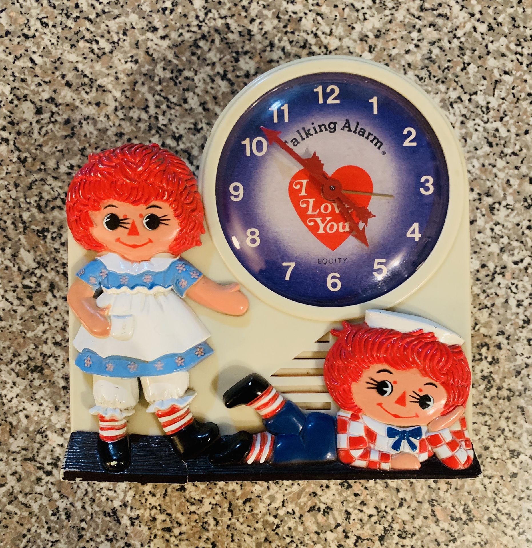 1974 Raggedy Ann & Andy Talking Alarm Clock