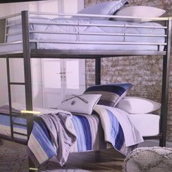 Twin Over Twin Metal Bunk Bed On Sale