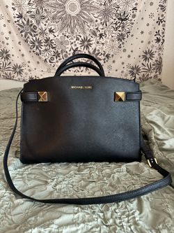 Michael Kors Karla Medium east west satchel bag in black