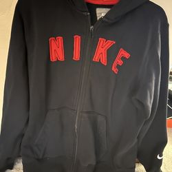 Nike Zip Up Large Letter Sewn Hoodie Youth L (14-16)
