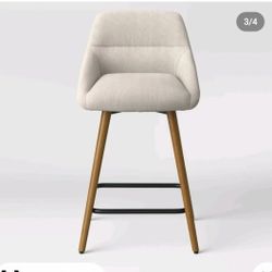 ☀️P51#20($45)Timo Swivel Counter Height Barstool with Wood Base color Creama- Project 62™
