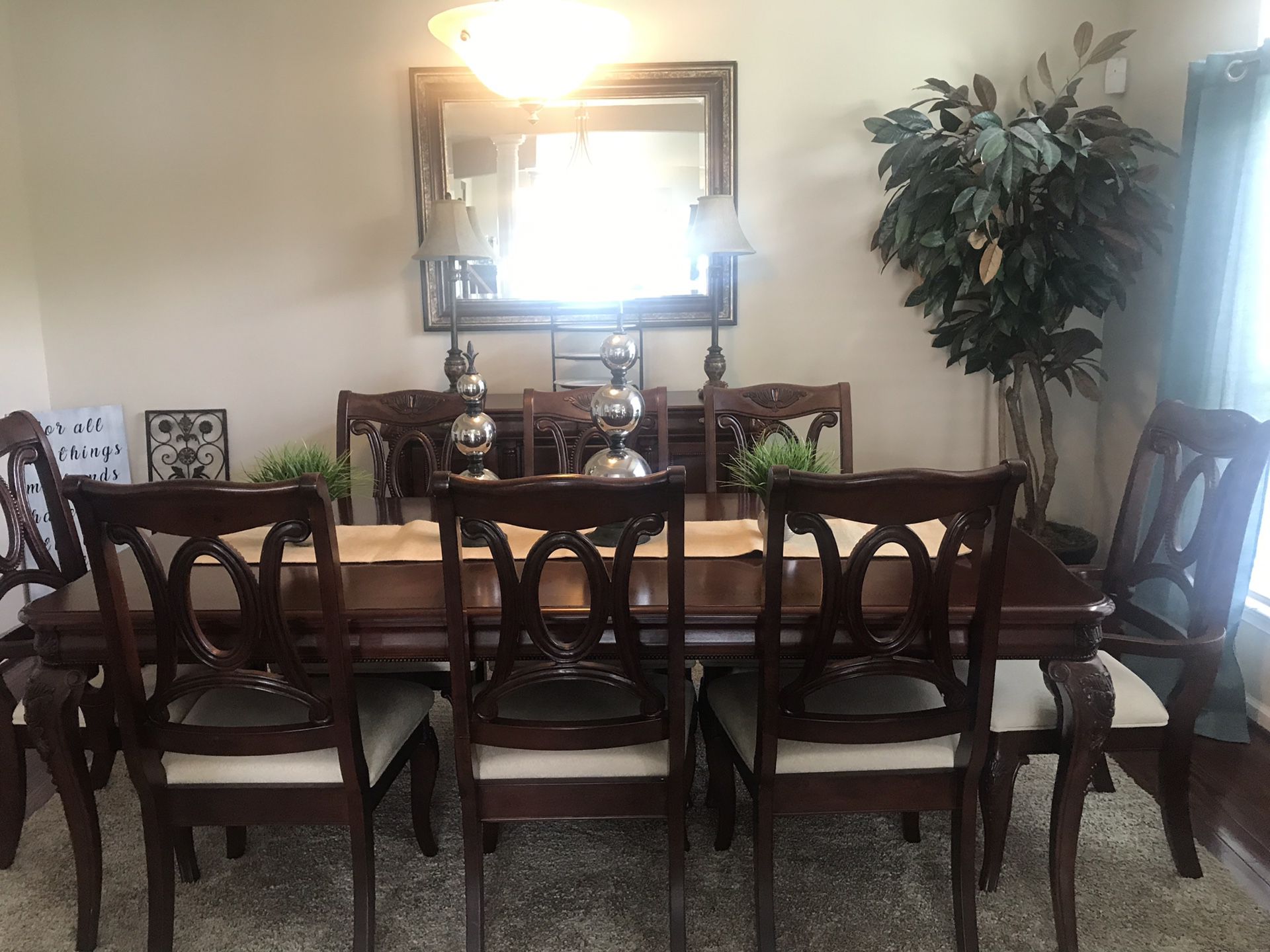 Formal Dining Room Table with 8 chairs and Buffet