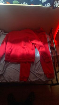 Red sweat suit