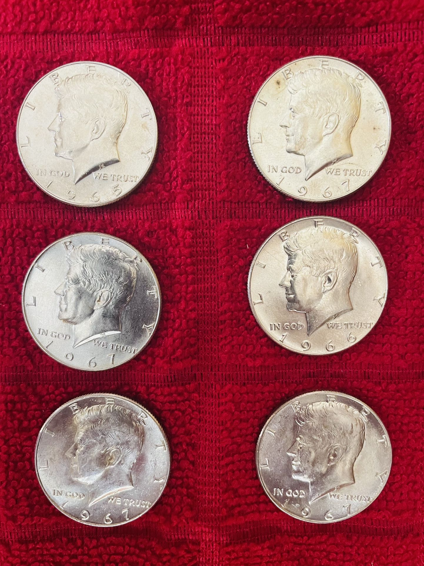 (6) Kennedy Silver coins $100.00 CASH, TEXT FOR PRICES.